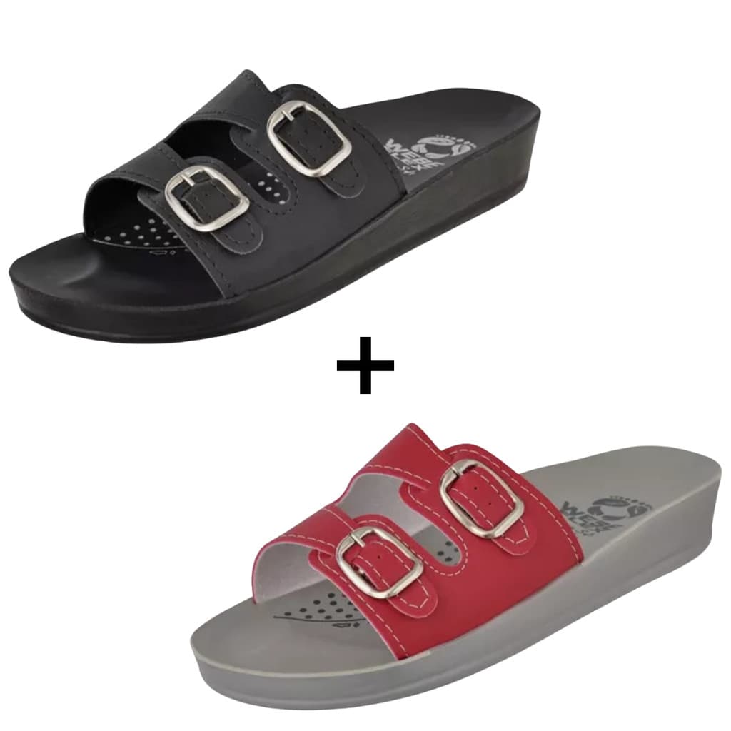 Kit 2 Pares De Sandália Feminina Ortopédica WebeFlex Macia Leve Chinelo Birken Anatômico Esporão