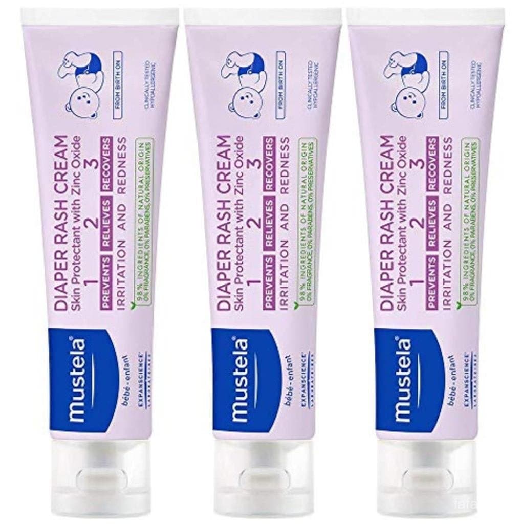 Creme para Assaduras de Fralda Mustela Baby 123 - Protetor de Pele com Óxido de Zinco - Sem Fragrância e Sem Parabenos -