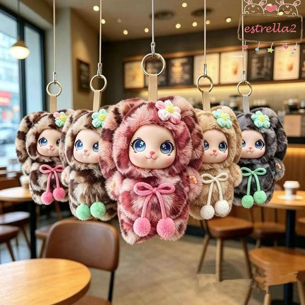 Chaveiro De Pelúcia Com Orelha De Coelho AESTRELLA , De Vinil Design Fofo , Decoração De Flores