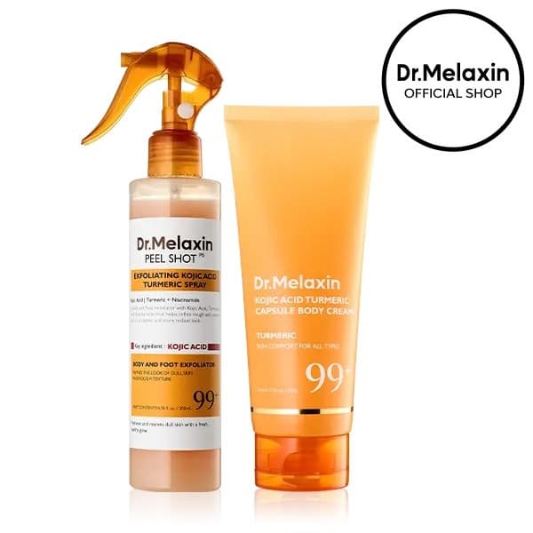 [Dr.MelaxinOfficial]Rotina de Brilho Corporal em 2 Passos | Spray de Cúrcuma e Ácido Kójico para Clareamento de Manchas
