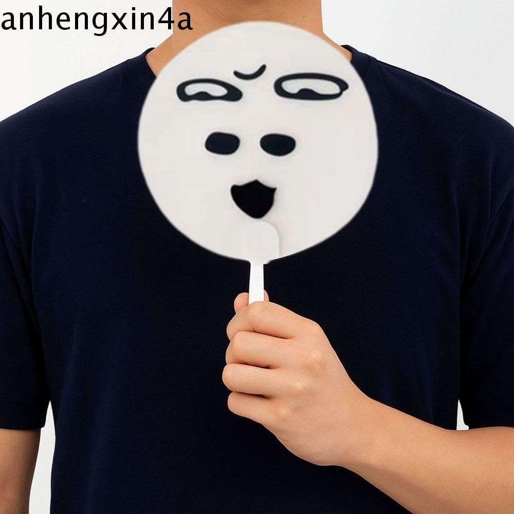 ANHENGXIN 10 Unidades De Ventilador De Olho Grande E Lábio Vermelho , Portátil Transparente Abstrato De Plástico Redondo