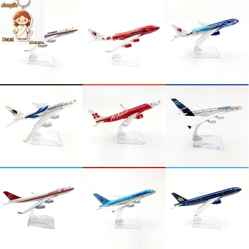 1/400 Aeronaves Diecast Metal Modelo A320 Airbus A380 Boeing B737 B777 B787 Aviões 16CM