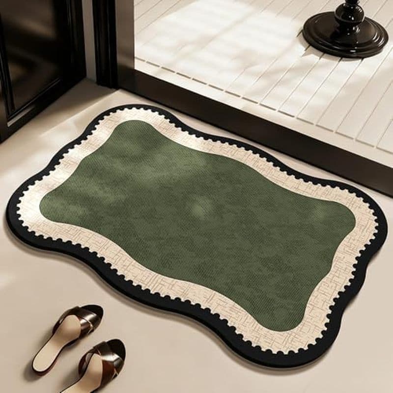 Tapete De Banho De Lama De Diatomáceas Recortado , Banheiro Antiderrapante Absorvente De Secagem Rápida Decorativo Para