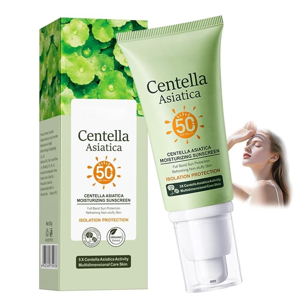 Protetor Solar Facial Hidratante com Centella Asiática SPF50, protetor solar hidratante para cuidados diários, proteção