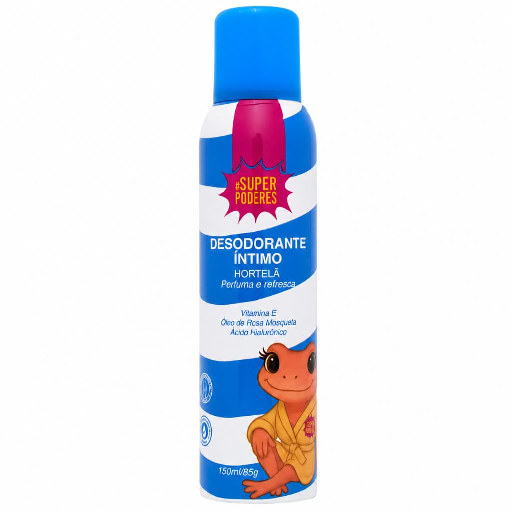 Kit 2 Desodorante Íntimo Hortelã Super Poderes Perfuma e Refresca Com Ácido Hialurônico 150ml Cada