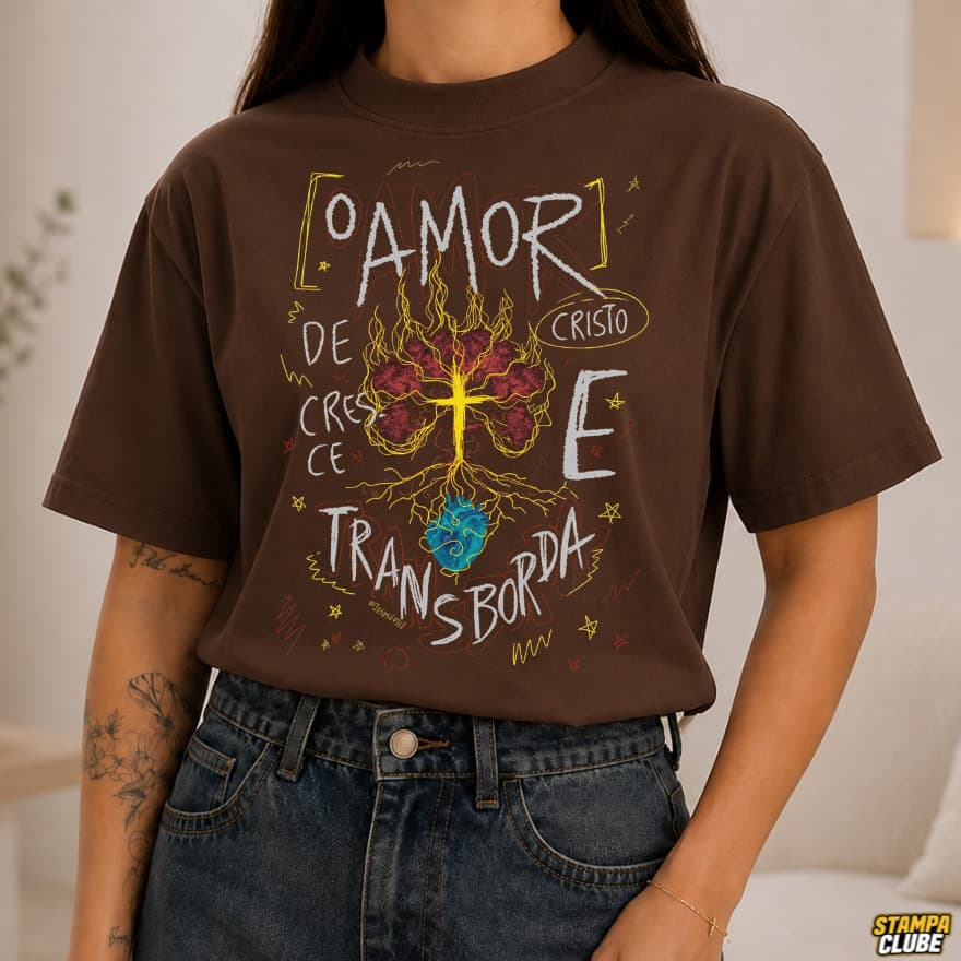 Camiseta Moda Feminina e Masculina Cristã  Amor de Cristo Religiosa T-shirt 100% Algodão Estampa Gospel LANÇAMENTO