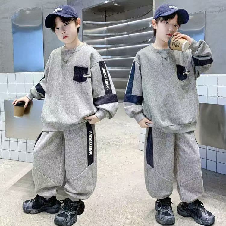 2025 meninos legal bonito na moda moletom terno moda costura impressão 3-14 anos de idade