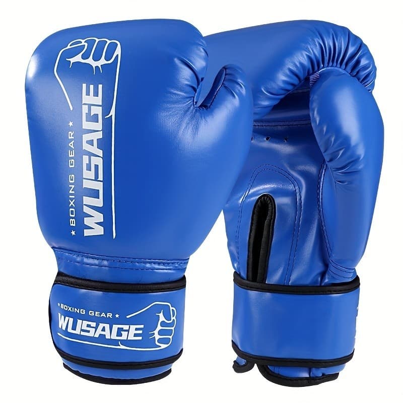 1 par luvas de boxe preto vermelho azul adequado para homens mulheres iniciantes e Boxers Premium luvas de treinamento d