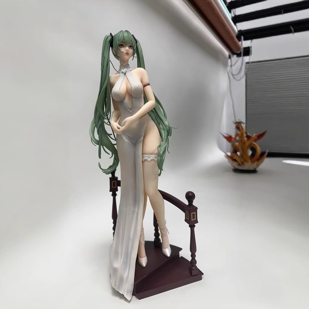 Novo produto pronto estoque hatsune Miku cabelo verde princesa hatsune figura modelo gk estátua ornamentos