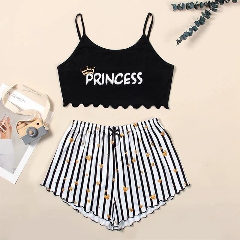 Cross-Border europeu americano comércio exterior venda quente camisola topo Shorts Loungewear terno de duas peças pijama