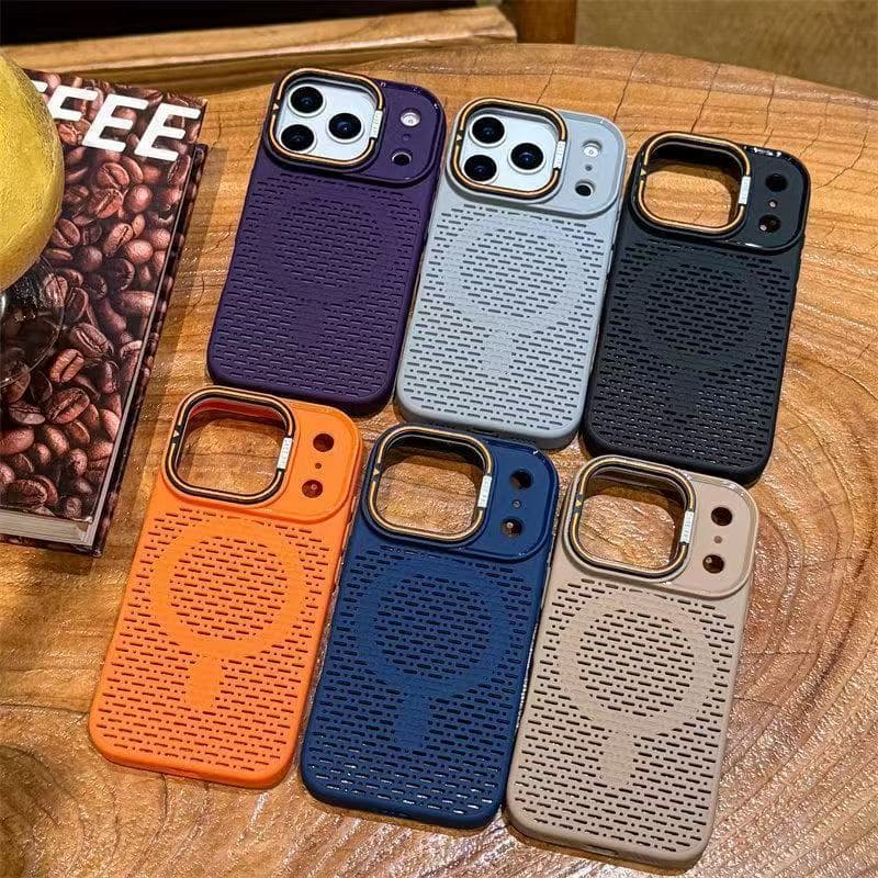 Luxo Dissipação De Calor Magnetismo Caso De Telefone Adequado Para iPhone 17 16 15 14 13 12 11 Pro Max Capa Traseira