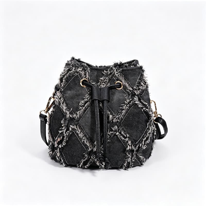 Cross-Border High-End Denim diamante balde saco elegante All-Match cross-corpo saco nicho Design na moda um-S