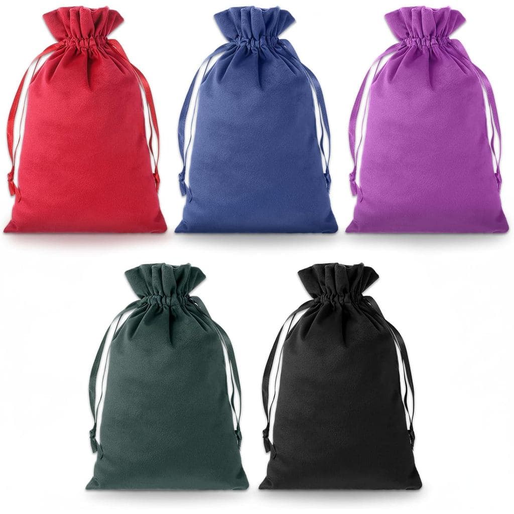 Xthrotsenk 5 PCS Sacos de Veludo para Presentes 9 X 5,9 Polegadas Sacos de Veludo com Cordão Saco de Armazenamento para