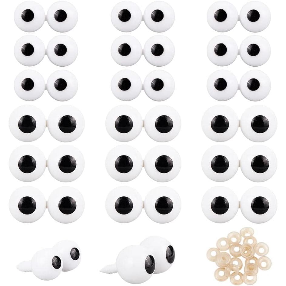 arricraft 20 Peças Olhos de Segurança, Olhos de Resina Branca, Olhos Plásticos para Artesanato, de Resina Preenchi