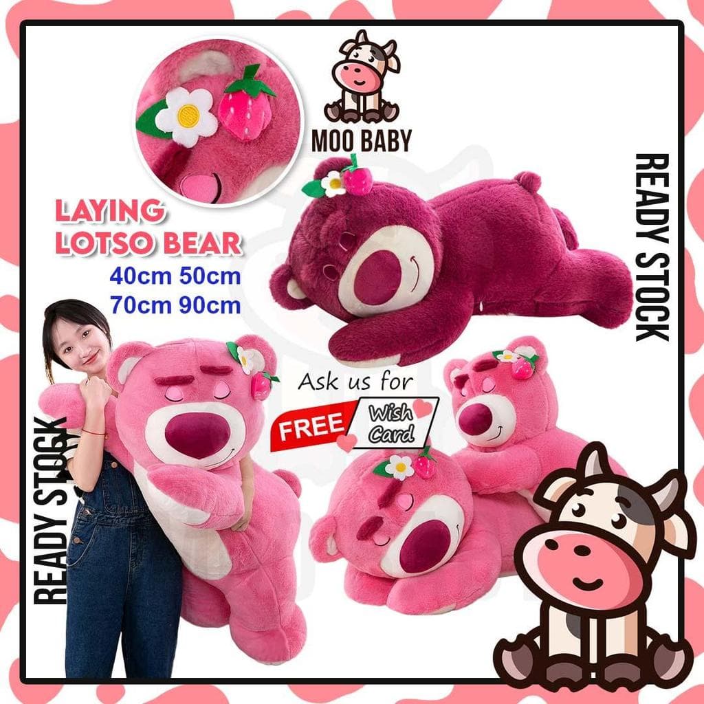 ⭐   Urso de Pelúcia Grande Lotso da Moo Baby, Brinquedo de Pelúcia Lotso, Boneco Lotso, Presente Lotso, Urso de Pelúcia