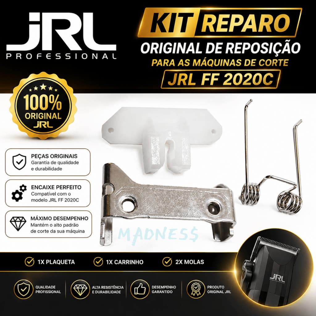Kit Reposição Original JRL FF 2020C – Carrinho + Plaqueta + Molas | Desempenho Profissional