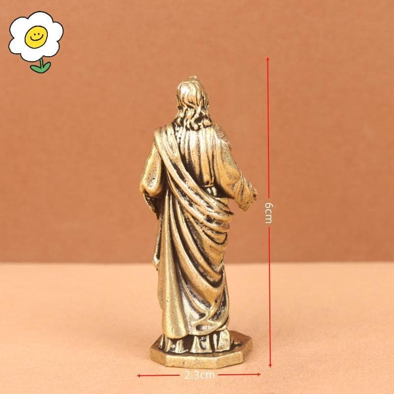 maoting } Estátua De Cristo Em Latão Fino Esculpido Retro Acabamento Antigo Estatueta Religiosa Decorativa Para Casa Est