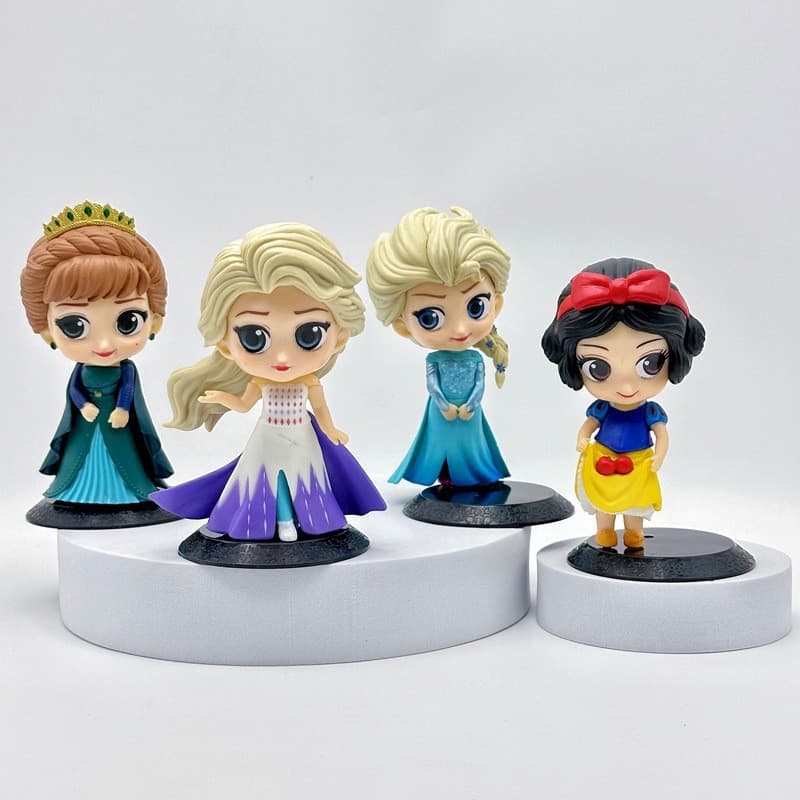 Q versão cabeça grande figura congelada modelo Elsa Anna neve branca boneca decoração presente