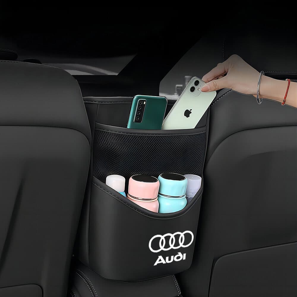 Organizador de Encosto de Banco para Carro Audi A3 A4 A5 A6 A7 A8 L Q3 Q5 Q7 Q8 com Bolso de Rede e Caixa de Armazenamen