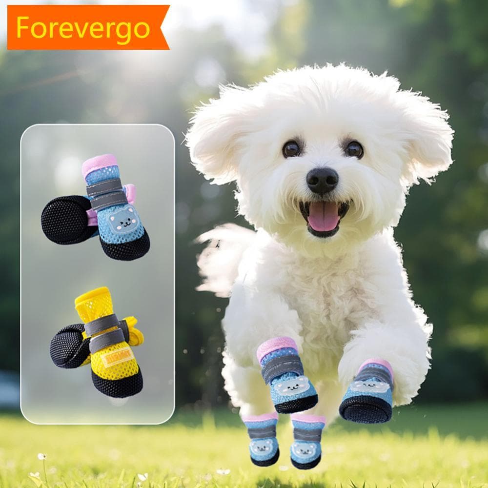 Sandálias Para Cães De Malha Respirável forevergo Pequenos , Sapatos Animais De Estimação De Verão Com Sola Elástica Ant