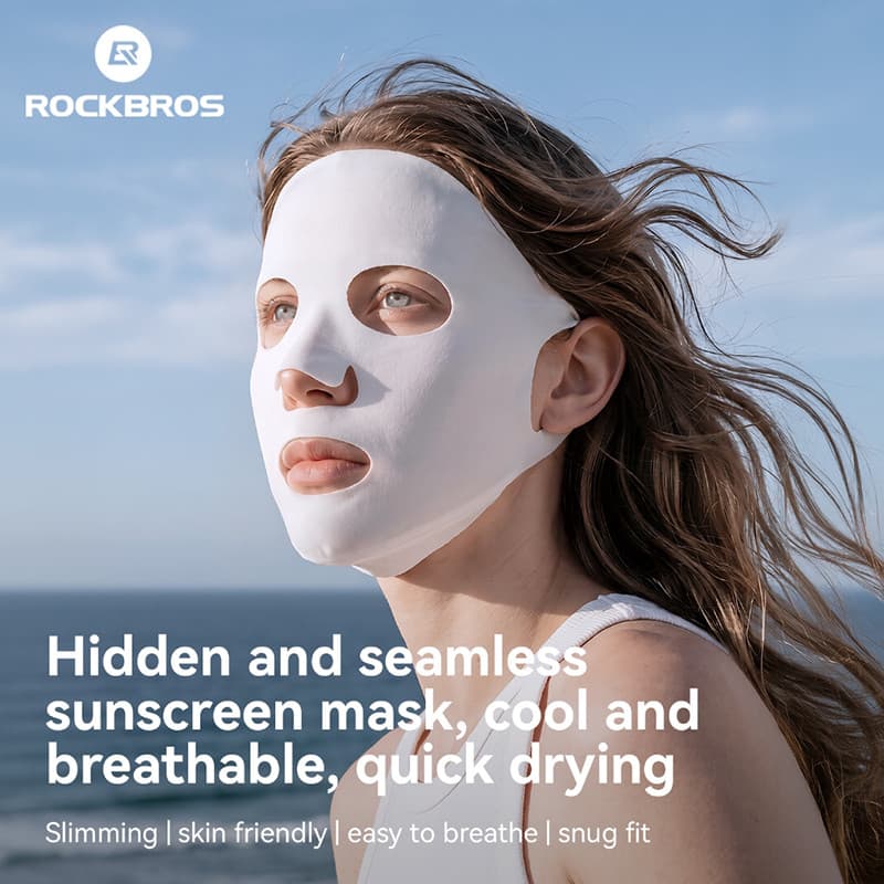 ROCKBROS Máscara De Bicicleta Rosto Cheio Verão Proteção Solar Respirável Resfriamento Gelo Seda Balaclava Ao Ar Livre C
