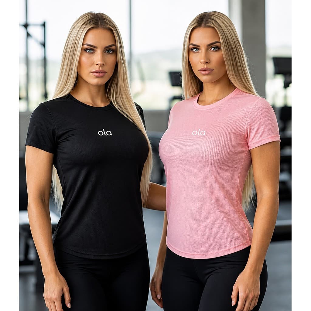 Kit 2 Camiseta Dry Fit Feminina Original ola, Respirável Confortável Ideal Para Treinos Academia