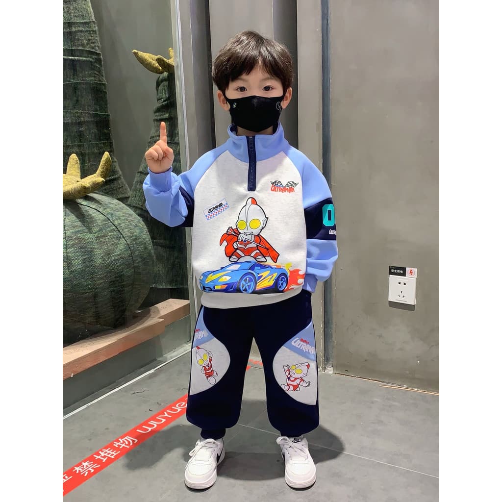 Ultraman roupas meninos primavera ternos 2026 novo estilo crianças roupas de primavera meninos coreano fã Puffian bonito
