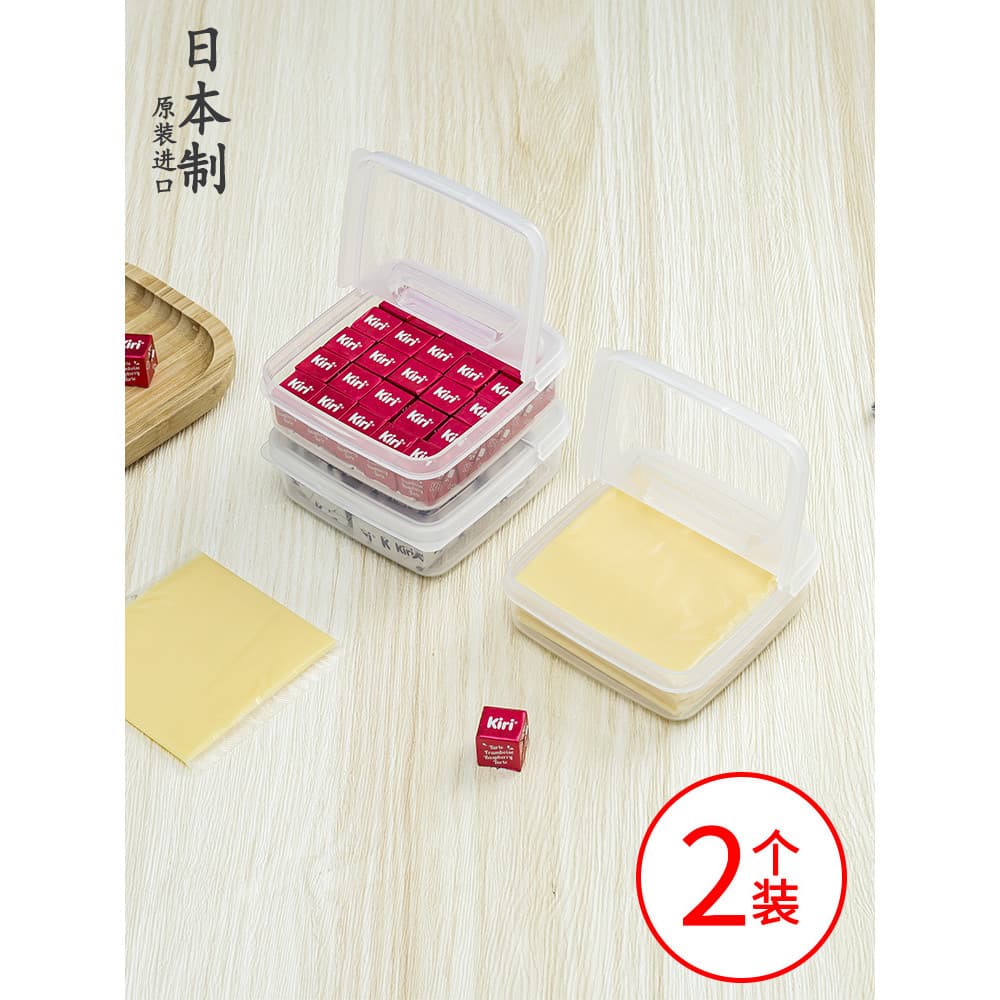 Japão importado manteiga colocar fatias de queijo Flip caixa de armazenamento corte abacate cebola gengibre alho geladei