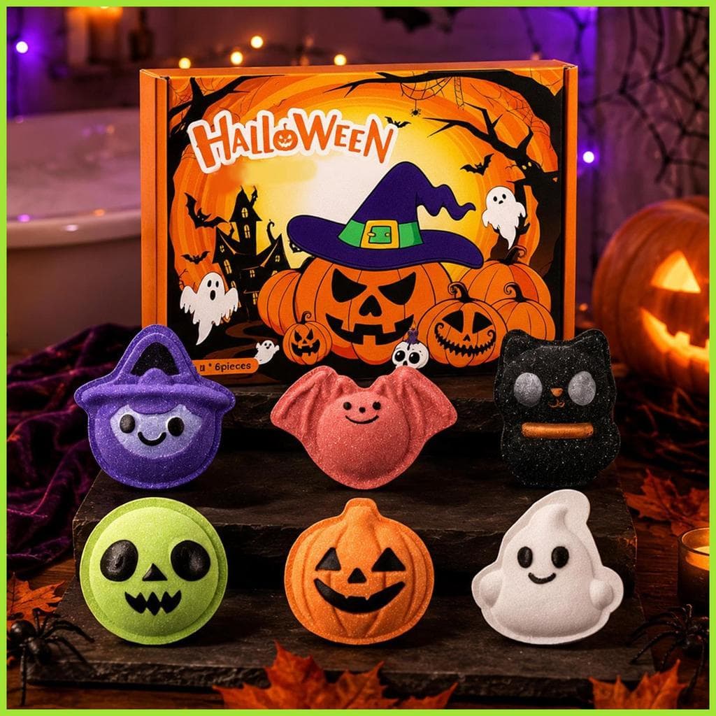 Bolas De Banho De Brinquedo De Halloween , 6 Peças , Truque Ou Travessura Com Brinquedos Dentro De Sal Orgânicas , Conju