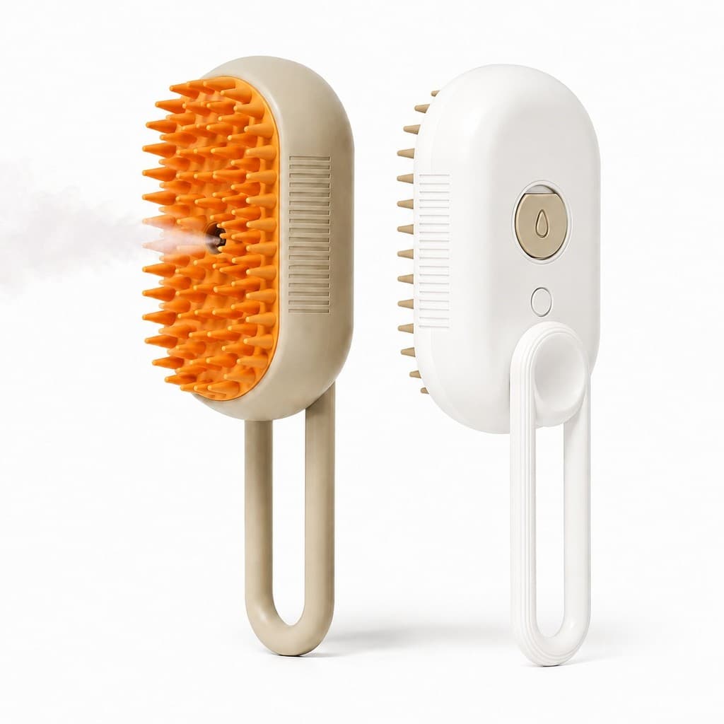 KIT 2 Escova A Vapor Para Gatos Cães 3 Em 1 Escovas Elétricas De Pêlos Pentes De Massagem Animais De Estimação Remoção