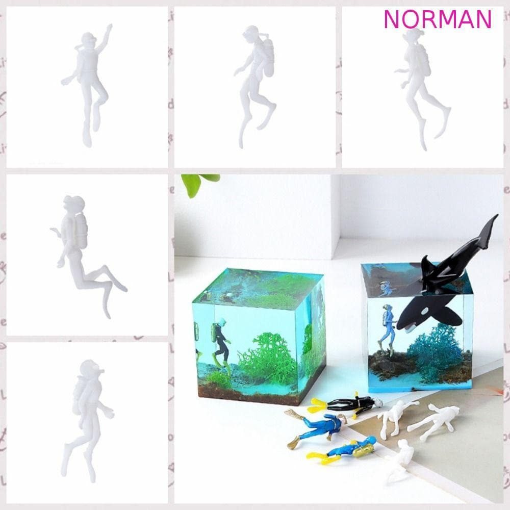 Modelo De Figuras De Ação NORMAN Diver , Mergulhador De Micro Paisagem 3D Sem Pintura , Brinquedos De Estatueta Branco D