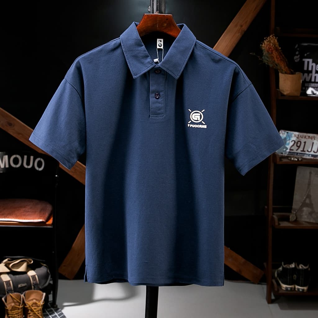 2026 verão gelo camisa POLO masculina manga curta tamanho grande solto mais magro olhar protetor solar respirável negóci