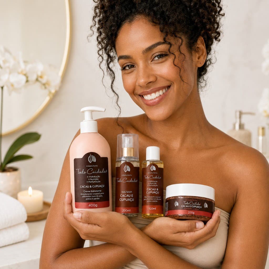 Kit Corporal Cacau & Cupuaçu Todo Cuidado+ Pele Macia Perfumada E Com Toque Aveludado