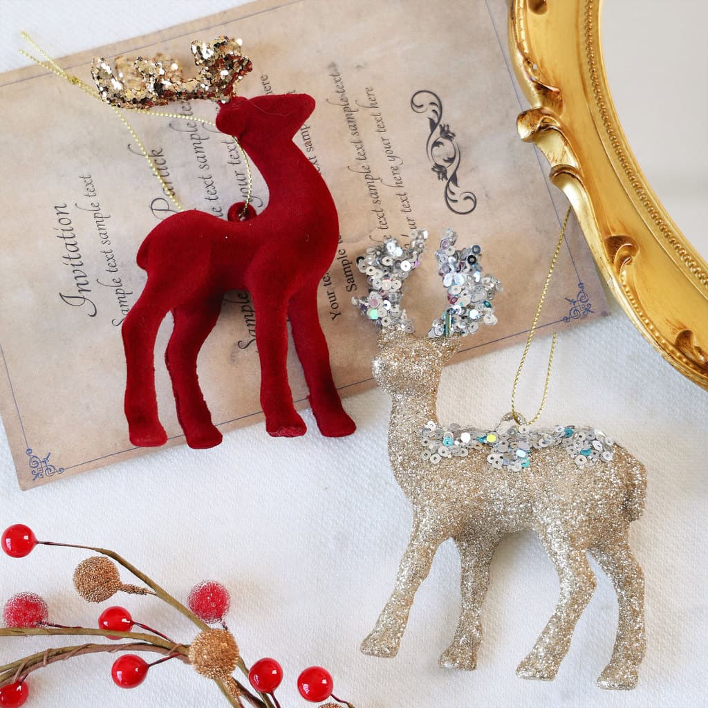 Natal Elk pingente árvore de natal decoração ornamentos Glitter reunindo veados ornamentos decoração de natal ornamentos
