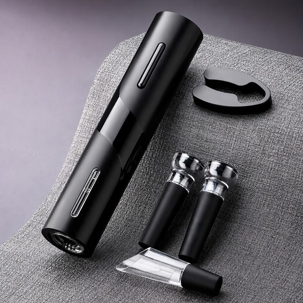 Sacarrolhas Elétrico Abridor de Garrafa de Vinho Automático Kit com Acessórios