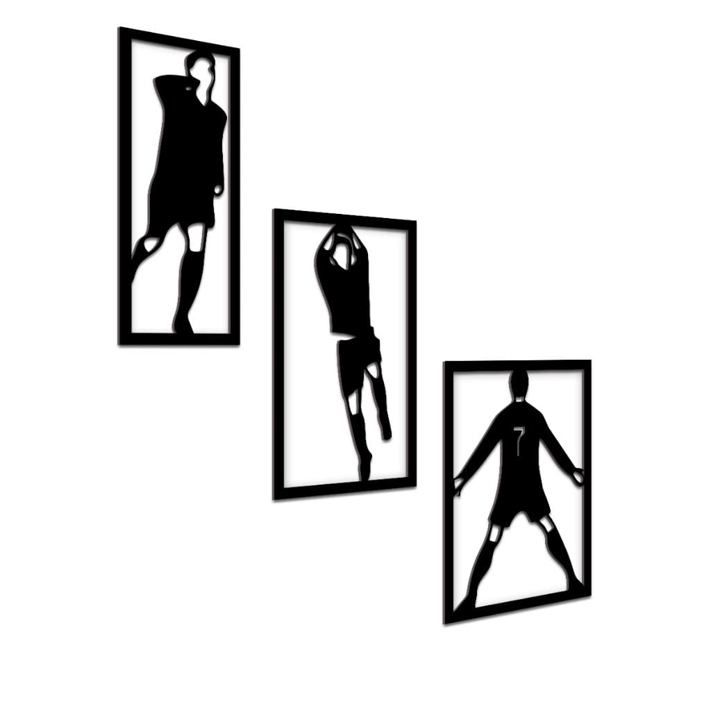 Quadro Decorativo MDF Vazado Jogador de Futebol – Decoração para Fãs de Esporte