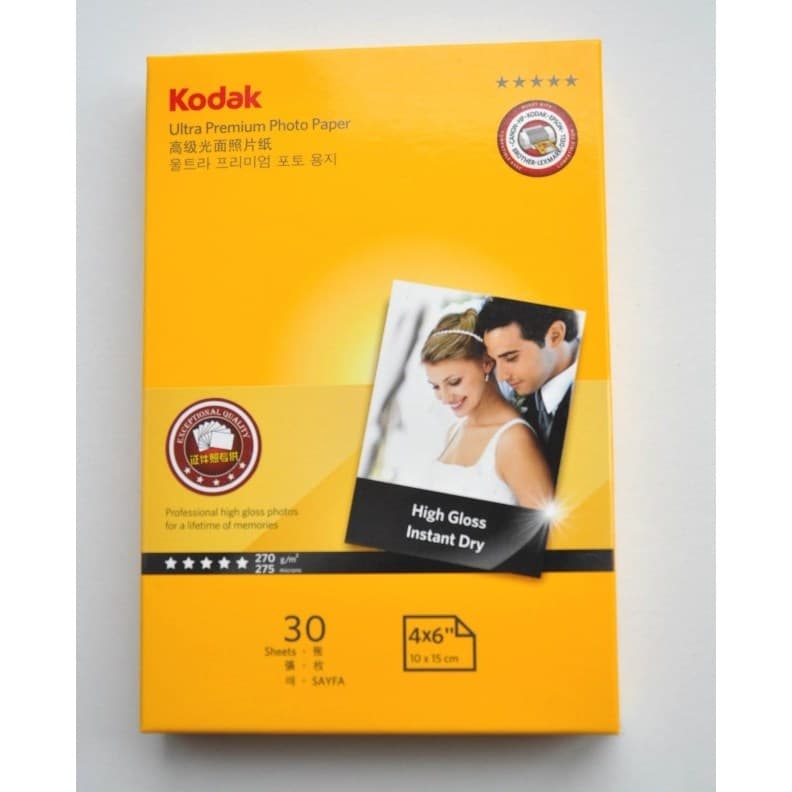 Novo produto kodak papel fotográfico de alto brilho 270g 4R 20cm papel fotográfico RC kodak 30 folhas/pacote para fotos