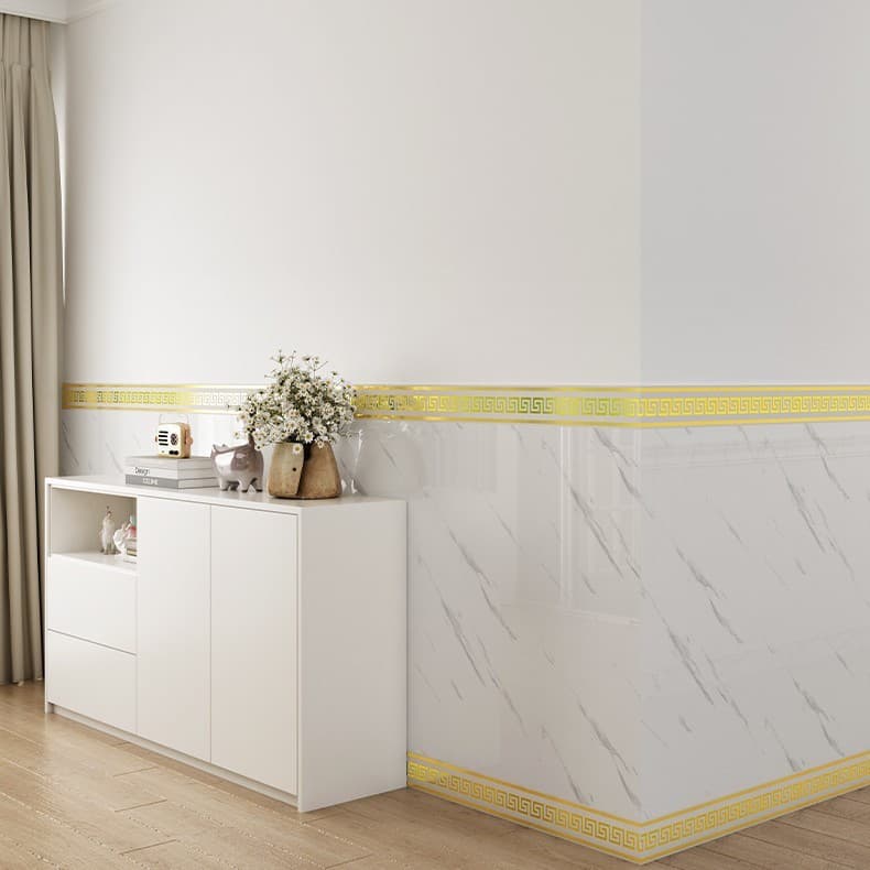 Rodapé autoadesivo à prova d'água em PVC com acabamento imitando mármore, faixa decorativa de canto para disfarçar imper