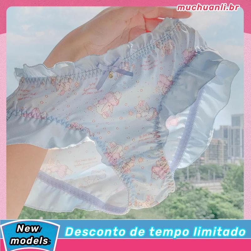 Japonês doce fada estilo princesa puro desejo estilo calcinha feminina seda gelo respirável cintura baixa senhoras Brief