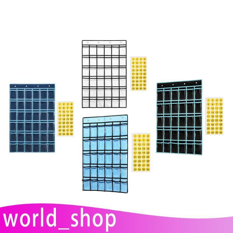 [World_shop] Gráfico De Bolso Para Sala De Aula Com 30 Bolsos Transparentes Celulares Calculadoras Porta-Chaves Suporte