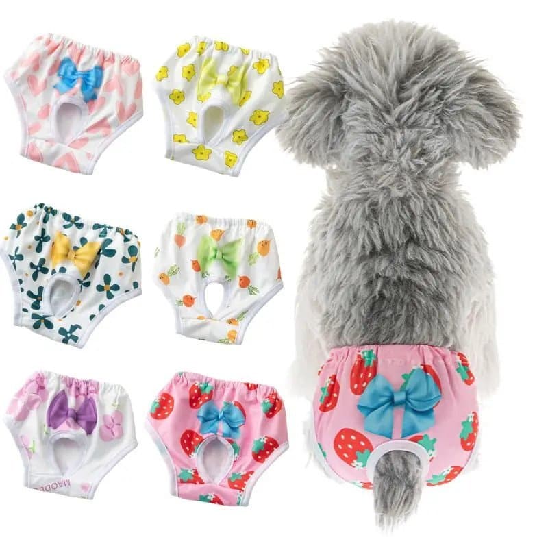 Calças Fisiológicas Absorventes e Confortáveis para Cães, para Período de Cioque, com Designs de Desenhos Animados