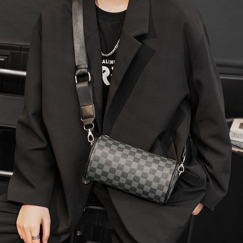 Bolsa mensageiro masculina europeia americana moda presbiopia bolsa de ombro feminina 2024 novo estilo na moda casal xad