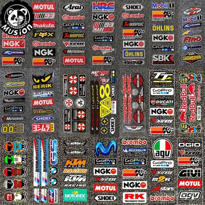 Adesivo Original de Patrocinador de Corrida Musion para Capacete de Motocicleta, Adesivo à Prova d'Água para Carro, Logo