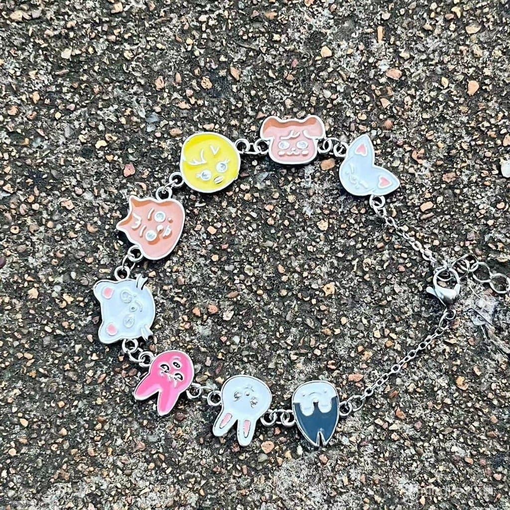 Kpop Idol Stray Kids Alloy Metal Drop Oil Charms Bracelet STAY Colecionar Jóias De Moda Bonitas