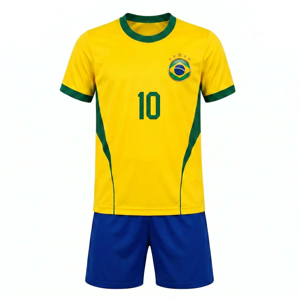 Kit Bordados Brasil Camisa e Short infantil e juvenil