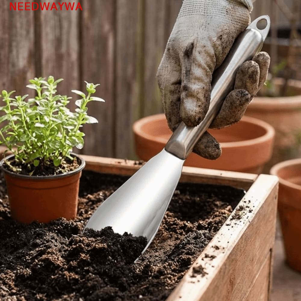 Pá De Aço Inoxidável NEEDWAYWA , Jardim Espessada Com Moldagem Integrada , Espátula Manual Que Economiza Trabalho