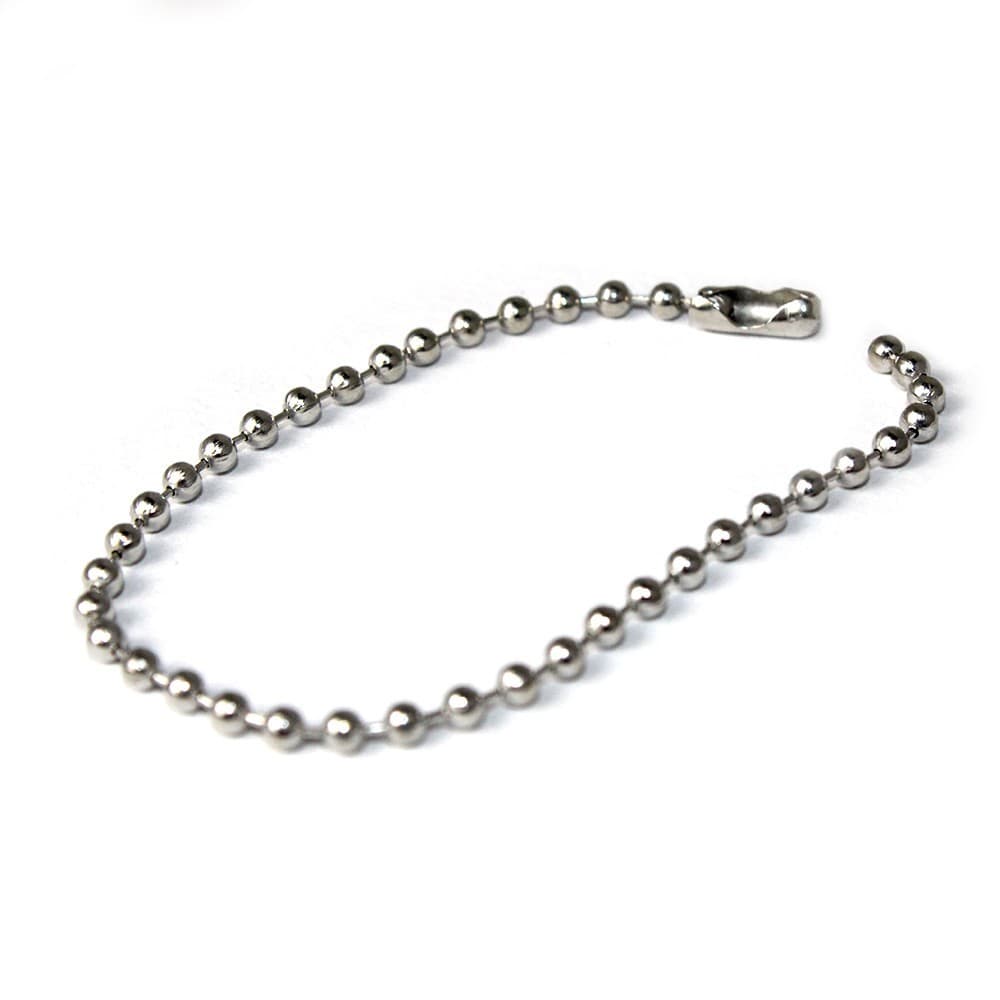 Corrente De Bolinha Para Chaveiro Branco 12cm + Canoa Branca - 50 Unidades