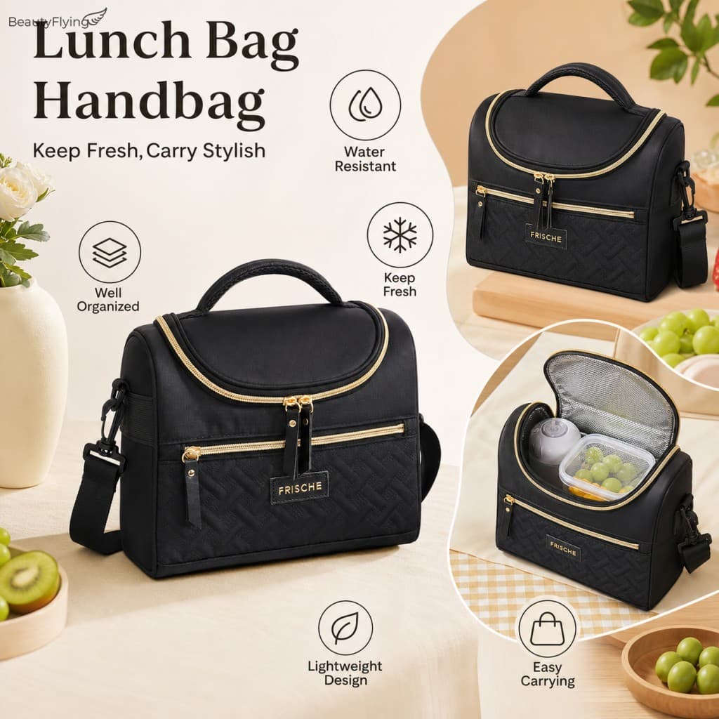 Almoço Isolado Bolsa Tampa De Cúpula Curva Oxford À Prova D'água Para Transporte De Ombro Estudantes Piquenique De Escri