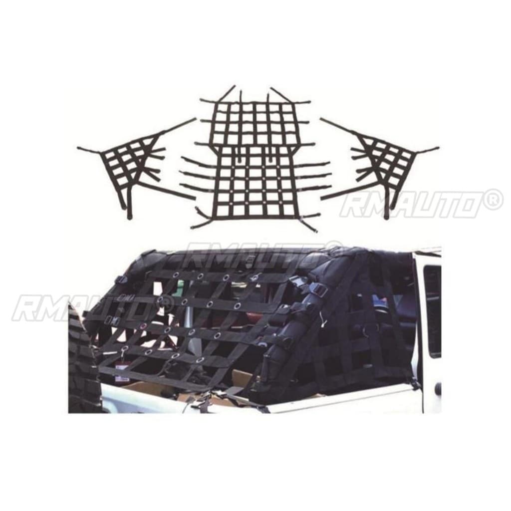premium-Para Jeep Wrangler JK 2007-2017 Grade Fora De Estrada Rede De Carga Retenção Telhado Sombreamento Net Modificaçã