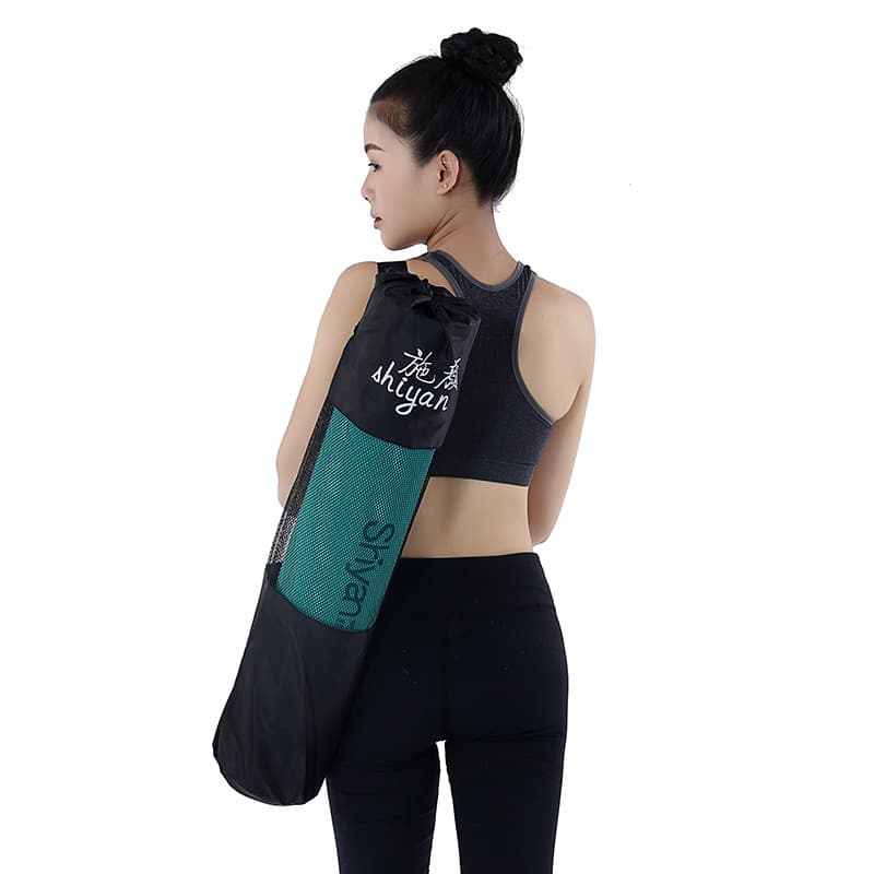 Shi Yan Preto Respirável Tapete de Yoga Mochila Mochila 6mm Tapete de Yoga Bolsa de Malha Mochila Igual ao Tapete de Yog